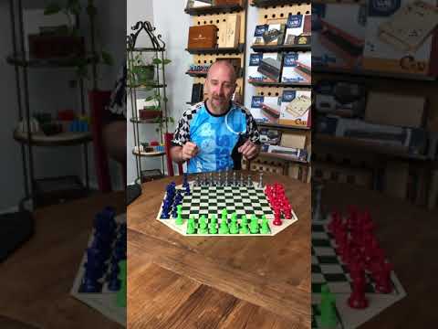 4 WAY CHESS SET COMBO - Vinyl 4 Way Board/4 Sides Color Pieces/Bag