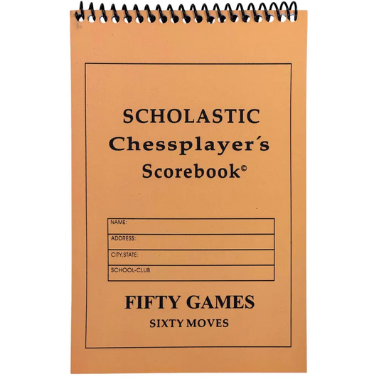 Scholastic Orange Softcover Scorebook - Larger Space To Write Moves - Chess Scorebook