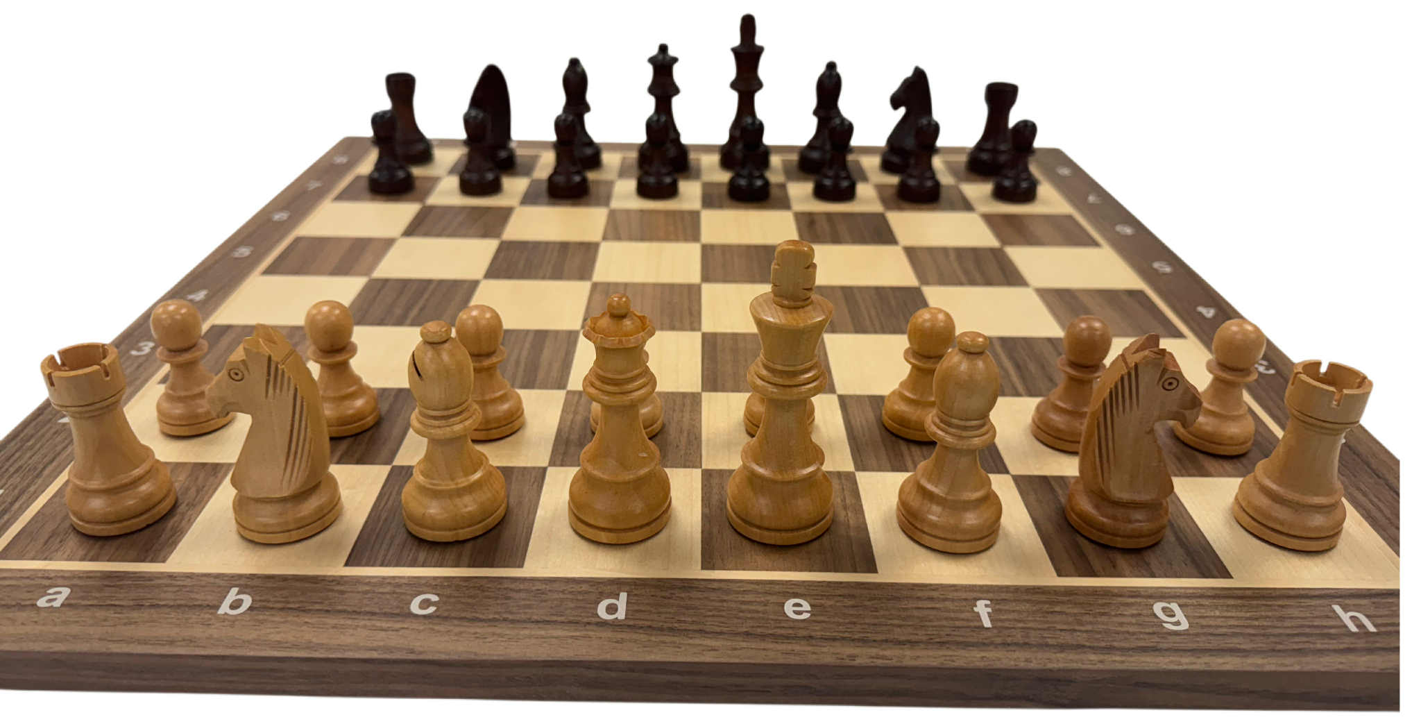 3 7/8" European Staunton Wood Weighted Set & 2.25" Square Board