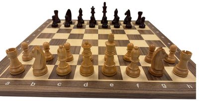 3 7/8" European Staunton Wood Weighted Set & 2.25" Square Board