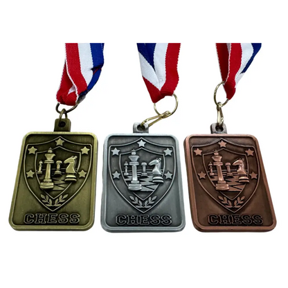 Shield Chess Medal gold silver bronze