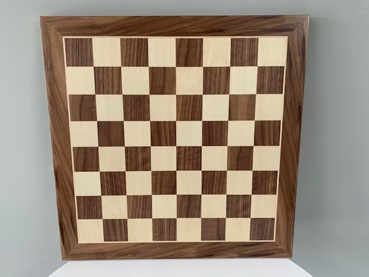 Walnut Chess Board, 19" with 2" Squares