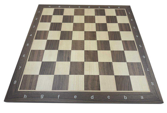 Dark Walnut Chess Board with Notation, 20.5" with 2.25" Squares