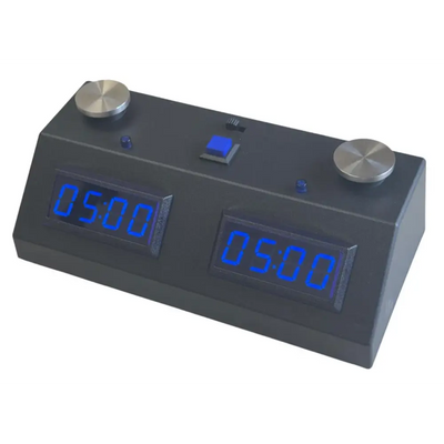 Z Mart Fun ZMF-II Digital Chess Clock - Black_Case_Blue_Display - Chess Clock